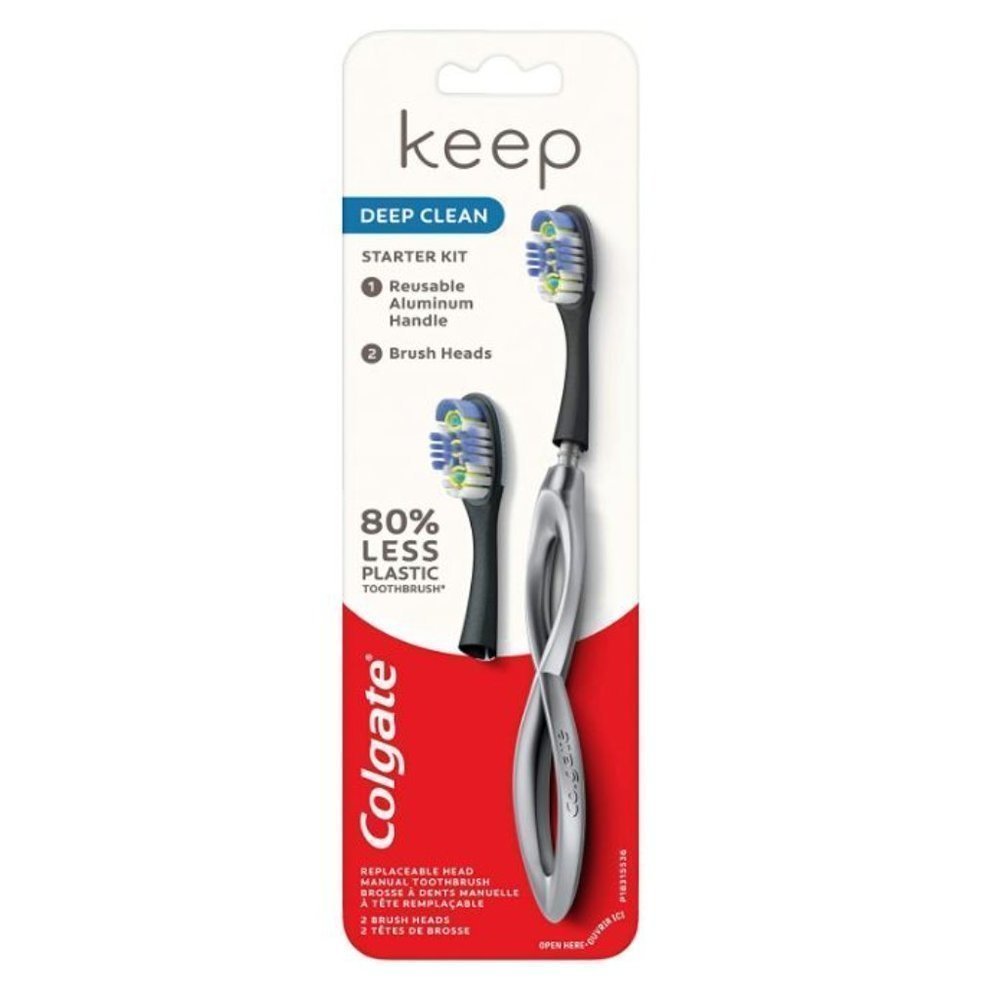 Colgate Keep Manual Toothbrush Deep Clean Starter Kit - Silver (Set of 2)